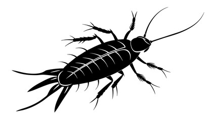 silverfish silhouette vector illustration 