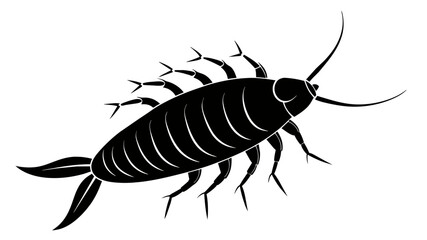 silverfish silhouette vector illustration 