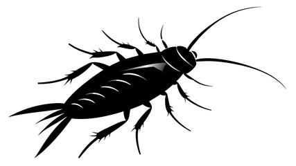 silverfish silhouette vector illustration 