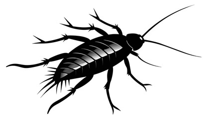 silverfish silhouette vector illustration 