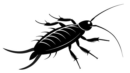 silverfish silhouette vector illustration 