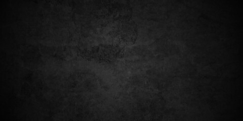 Old wall stone for dark black distressed grunge background wallpaper rough concrete wall. Abstract black stone wall texture grunge rock surface. dark gray background backdrop. wide panoramic banner.