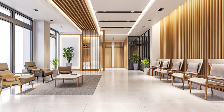 Contemporary hospital waiting room interior design