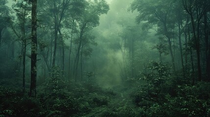 Immerse in the Velvet Voyage A Breathtaking Journey through a Misty Lush Forest Landscape Beckoning Adventurous Discovery
