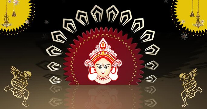 Durga Puja Led Background Animation video in Loop