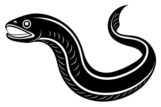 recommend clip art: moray eel silhouette vector art illustration