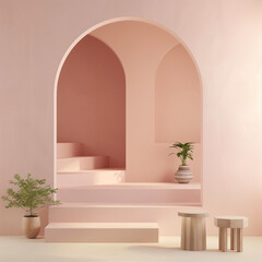 pink aesthetics, interior posters, AI generated