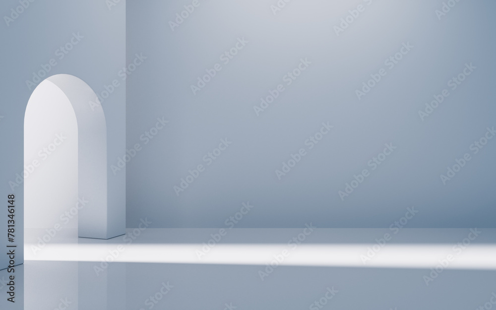 Poster empty building structure with geometric structure, 3d rendering.