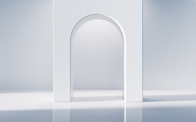 Empty building structure with geometric structure, 3d rendering.