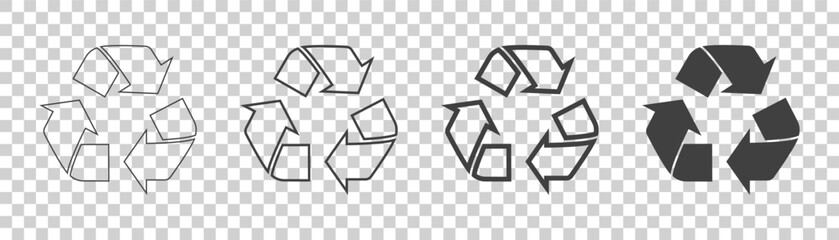 Recycling icon on transparent background