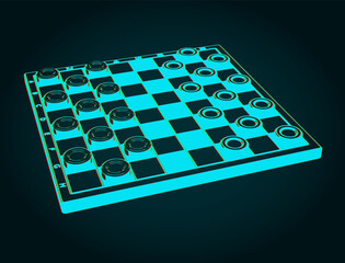 Checkers game illustration