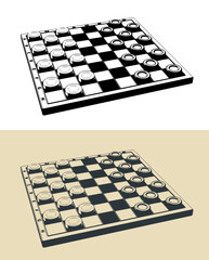 Checkers game illustrations - 781347119