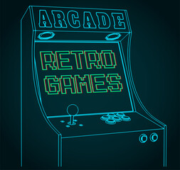 Retro arcade games cabinet