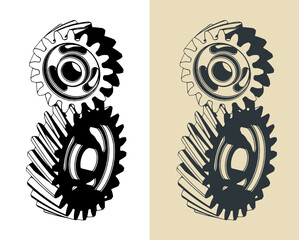 Screw gears illustrations