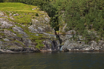Hiking track in Songesand at Lysefjord in Norway, Europe
