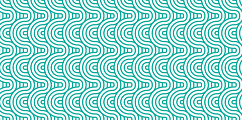 Fototapeta premium Abstract Minimal overlapping diamond geometric waves spiral abstract circle wave line. blue seamless tile stripe geometric create retro square line backdrop pattern background.