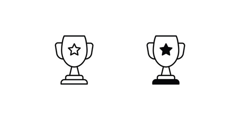 trophy icon with white background vector stock illustration