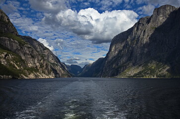 Fototapeta na wymiar Landscape at Lysefjord in Norway, Europe 