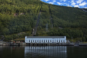 Hydroelectric power plant at Florli at Lysefjord in Norway, Europe
