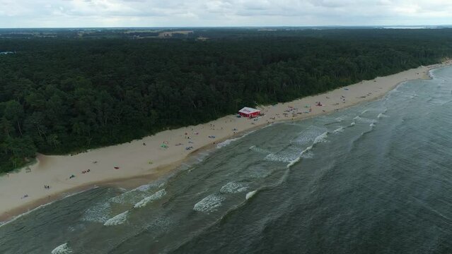 Beach Baltic Sea Lukecin Plaza Morze Baltyckiea Aerial View Poland