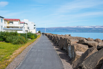 Buildings in town of Isafjordur in Iceland