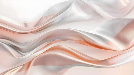 Fototapeta premium Elegant Abstract Rose Gold and Silver Waves on Creamy Background Creating Luxurious Aesthetic Appeal