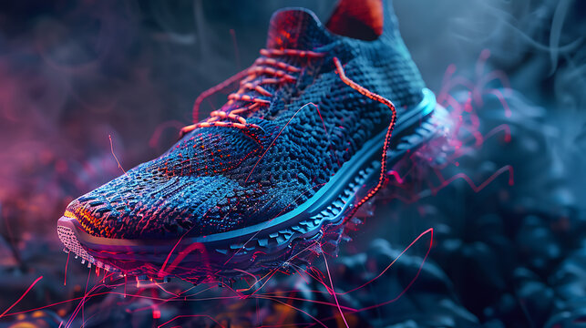 Powerful running shoes Imagination showing the power of exercise