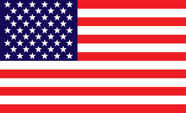 Flat Vector Graphic Asset of the Flag of United States of America