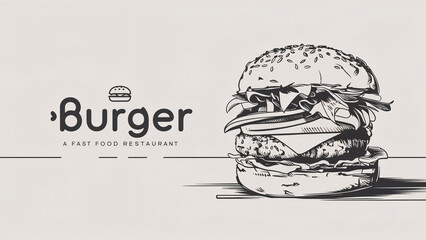 Burger restaurant icon business logo design , hamburger vector isolated - obrazy, fototapety, plakaty
