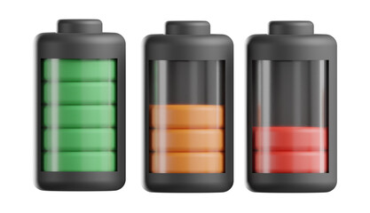 3d icon of battery charging level level