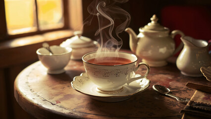 Obraz na płótnie Canvas still life with teapot and cup