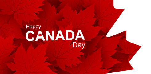 Canada day 1st of july banner design of maple leaves on white background Vector illustration - 781353706