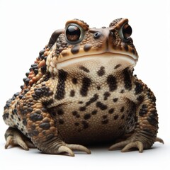 Image of isolated toad against pure white background, ideal for presentations
