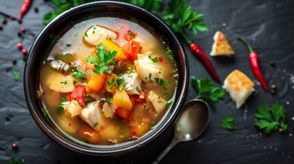 stew with vegetables and herbs