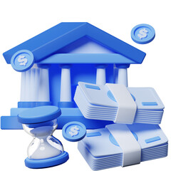 Deposit banking saving money investment financial 3D Object
