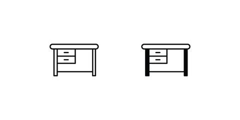 desk icon with white background vector stock illustration