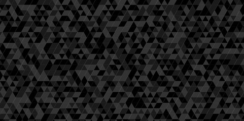 Vector geometric seamless technology gray and black triangle background. Abstract digital grid light pattern dark black and gray Polygon Mosaic triangle Background, business and corporate background.
