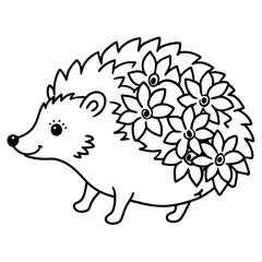 adorable hedgehog vector illustration