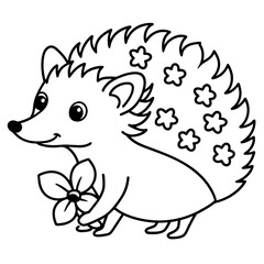 adorable hedgehog vector illustration