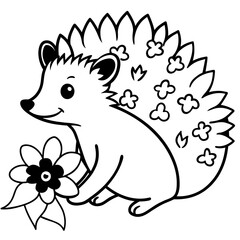 adorable hedgehog vector illustration
