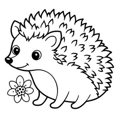 adorable hedgehog vector illustration