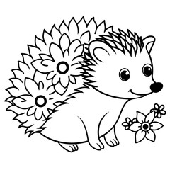 adorable hedgehog vector illustration