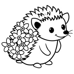 adorable hedgehog vector illustration