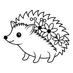 adorable hedgehog vector illustration