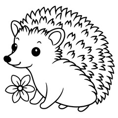 adorable hedgehog vector illustration
