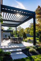 Pergola provides shade and place to relax on patio