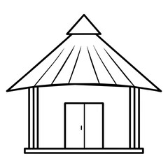 hut on white background vector illustration