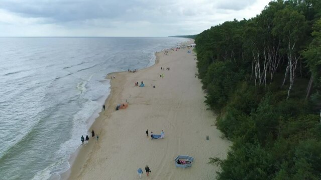 Beach Baltic Sea Lukecin Plaza Morze Baltyckiea Aerial View Poland