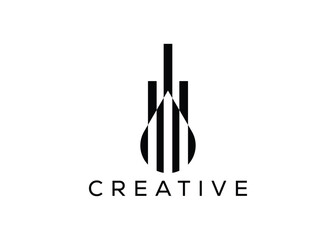 Minimal Building and drop logo vector template