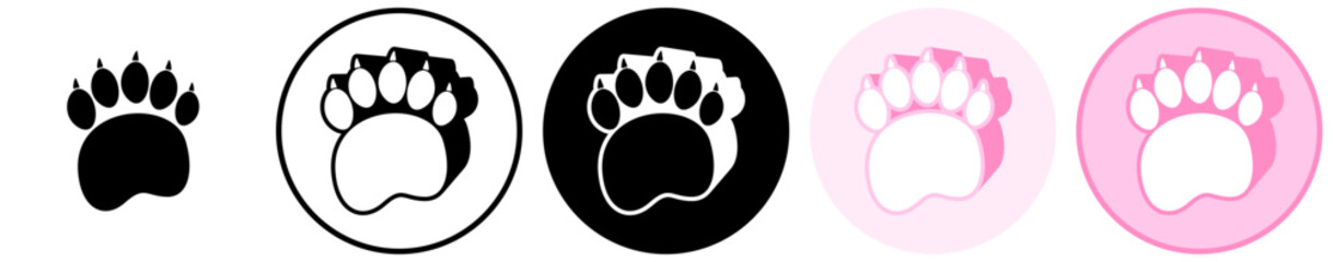 Set trendy badger footprints icon. paw print symbol pictogram vector illustration
